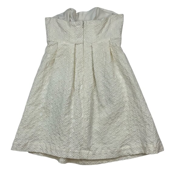 Tracy Reese Strapless Dress 2 Cream Mini Textured Pockets Bridal Resort - Picture 13 of 14